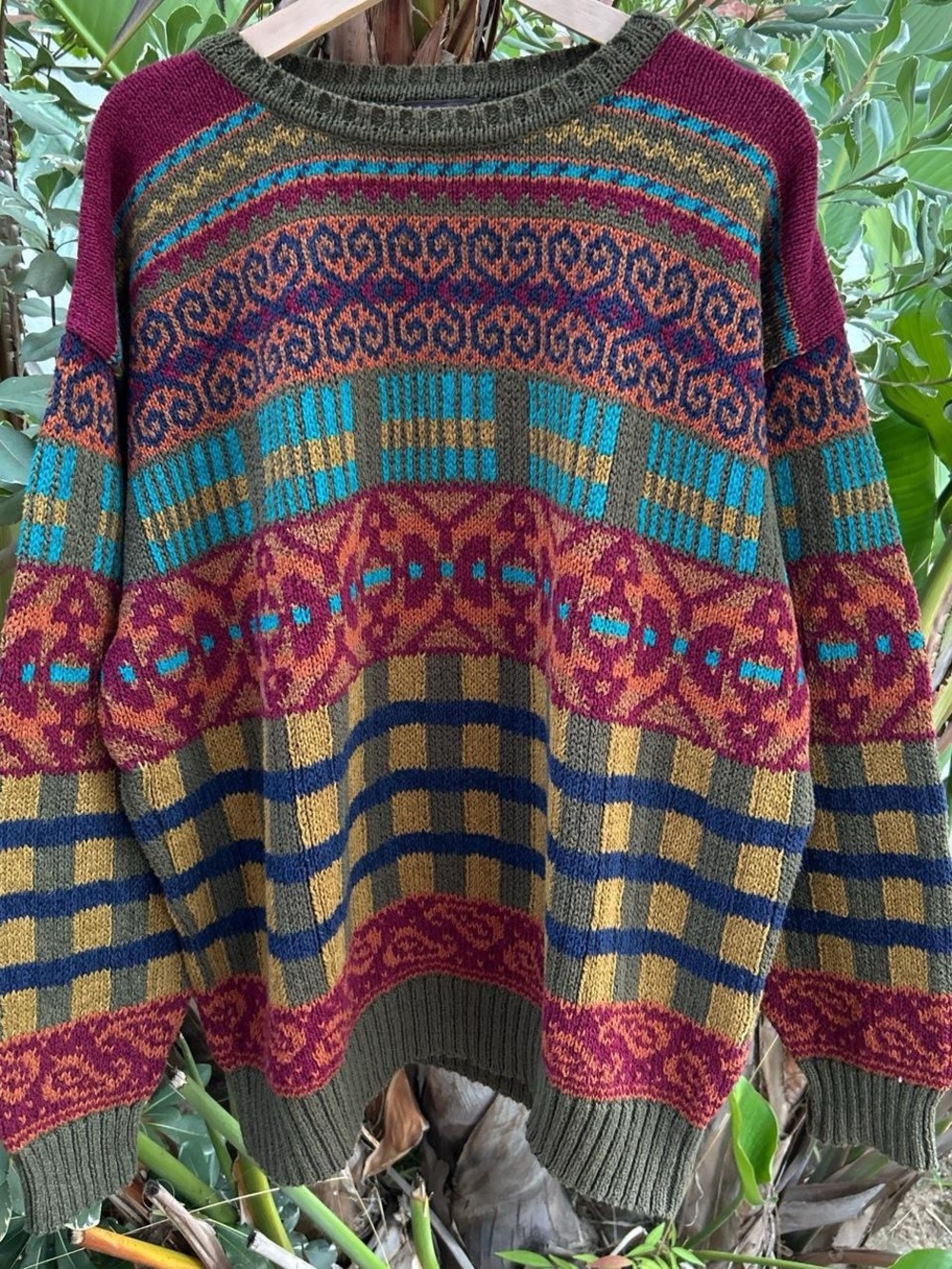 Vintage 1995 Timberland Weathergear Coogi Style Sweater XL Cotton Uruguay